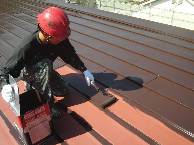 岐阜県内　某小学校体育館屋根塗装工事