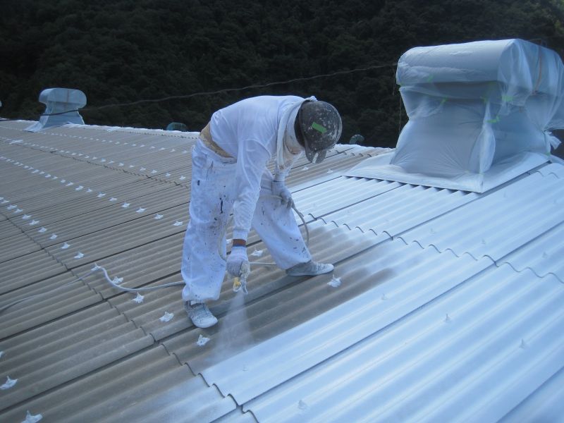 加茂郡某工場　屋根塗装工事