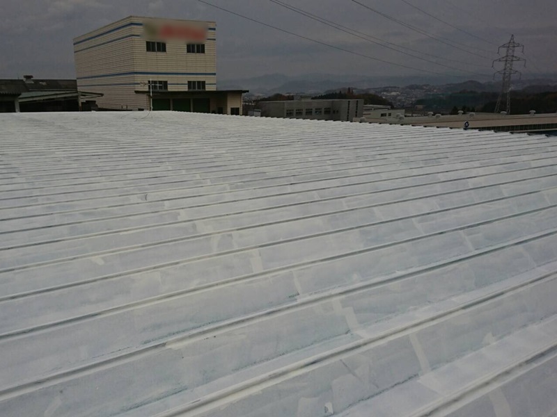 岐阜県　可児市　某工場　折版屋根　遮熱塗装工事