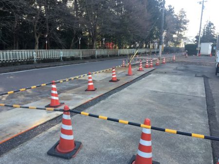 岐阜県関市内　工場新築現場（仮設工事）