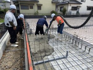 美濃加茂市　デイサービス新築工事　基礎工事　土間コンクリート打設