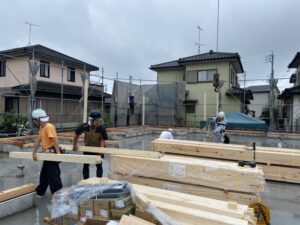 美濃加茂市　デイサービス新築工事　木工事　建前１