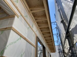 美濃加茂市　デイサービス新築工事　外部造作工事　軒天井