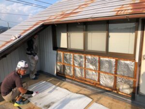 関市　屋上防水工事　下地工事