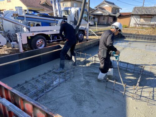 関市　住宅新築工事　基礎工事