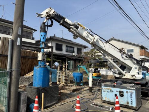 関市　工房・倉庫新築工事　地盤改良・基礎工事